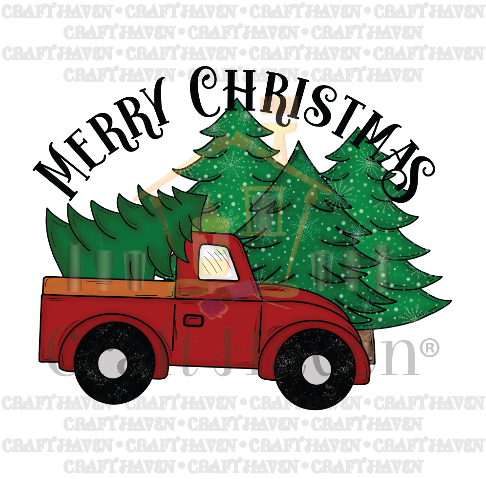 500171 Christmas Tree Truck Decal Craft Haven